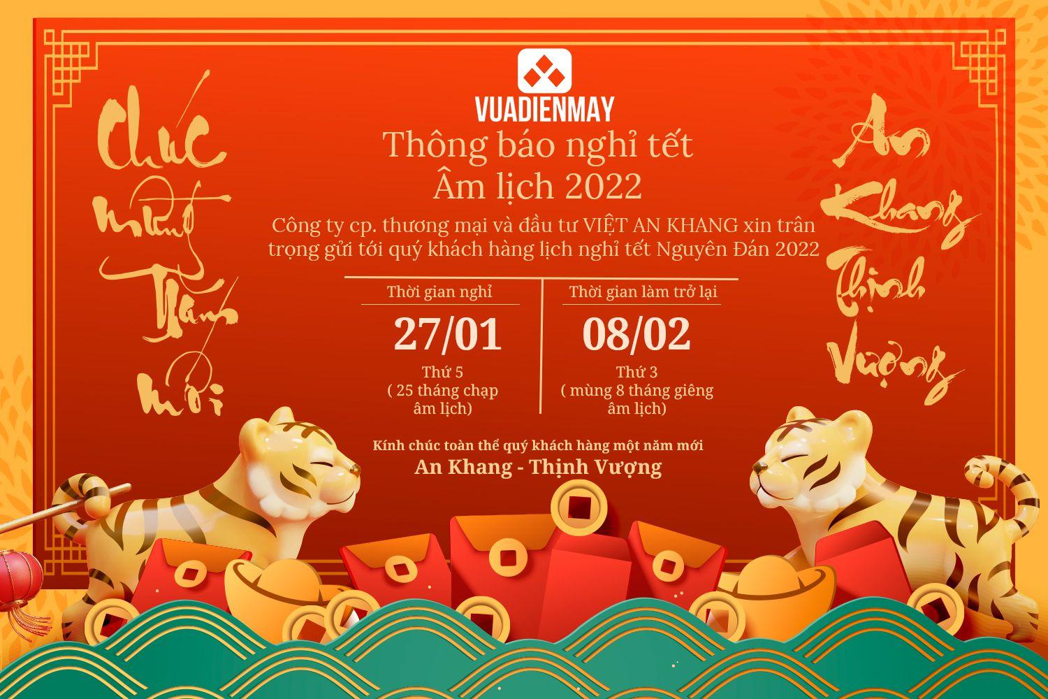 THÔNG BÁO NGHỈ TẾT NGUYÊN ĐÁN 2022 