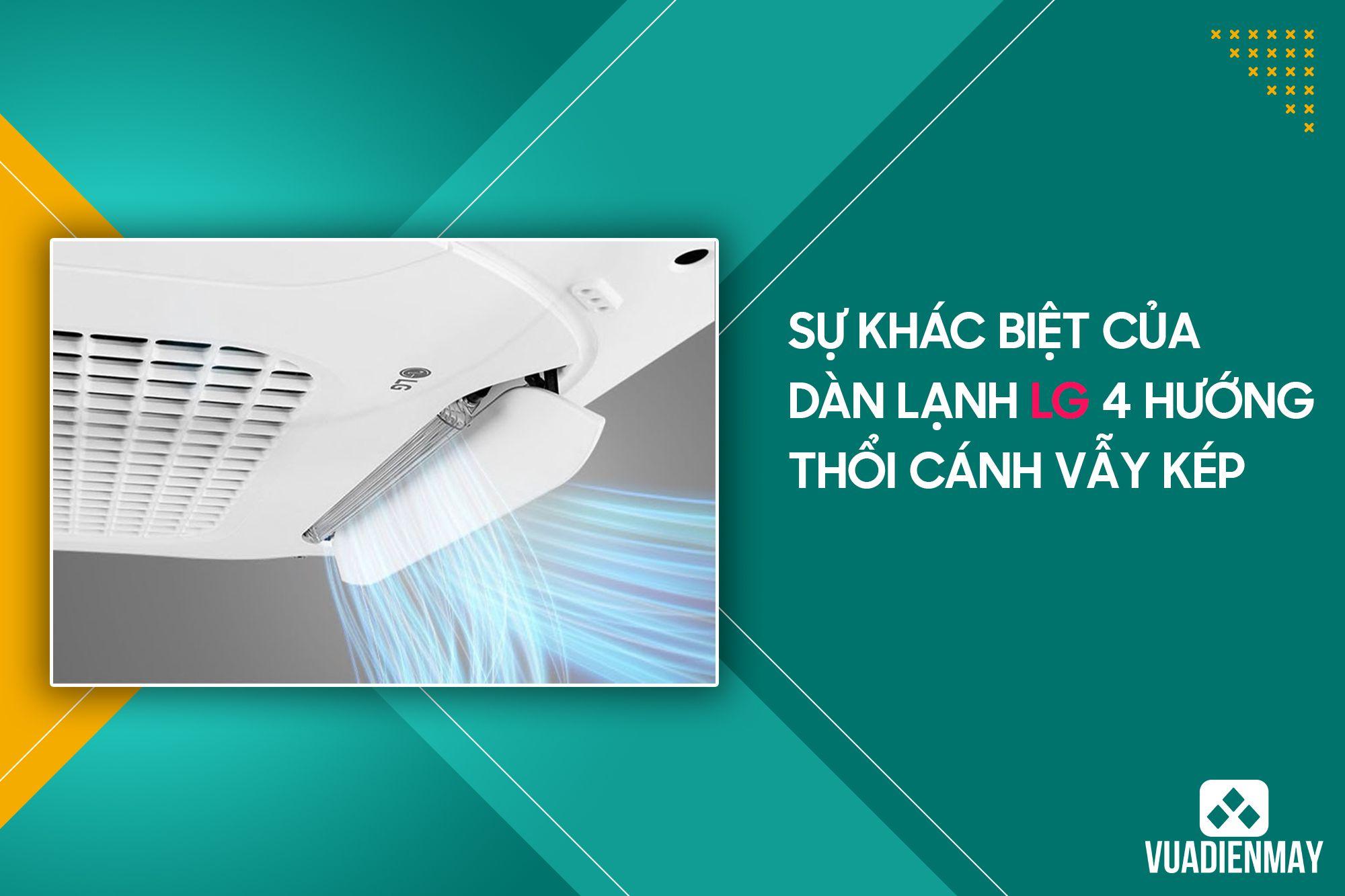 SỰ KHÁC BIỆT CỦA DÀN LẠNH LG 4 HƯỚNG THỔI CÁNH VẪY KÉP