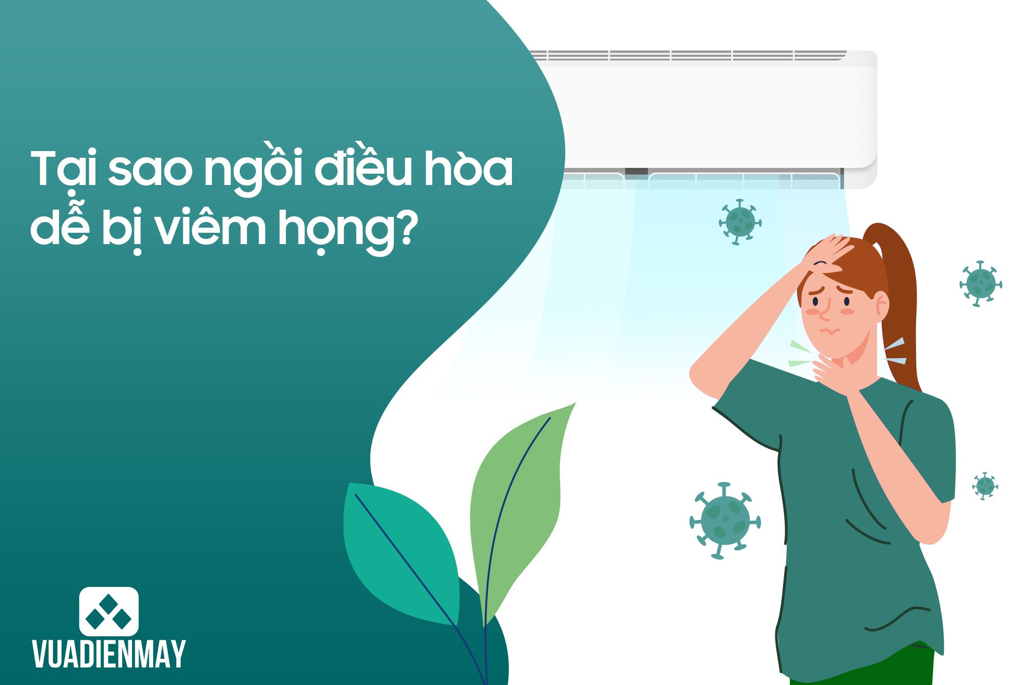 ngồi điều hòa dễ bị viêm họng 1