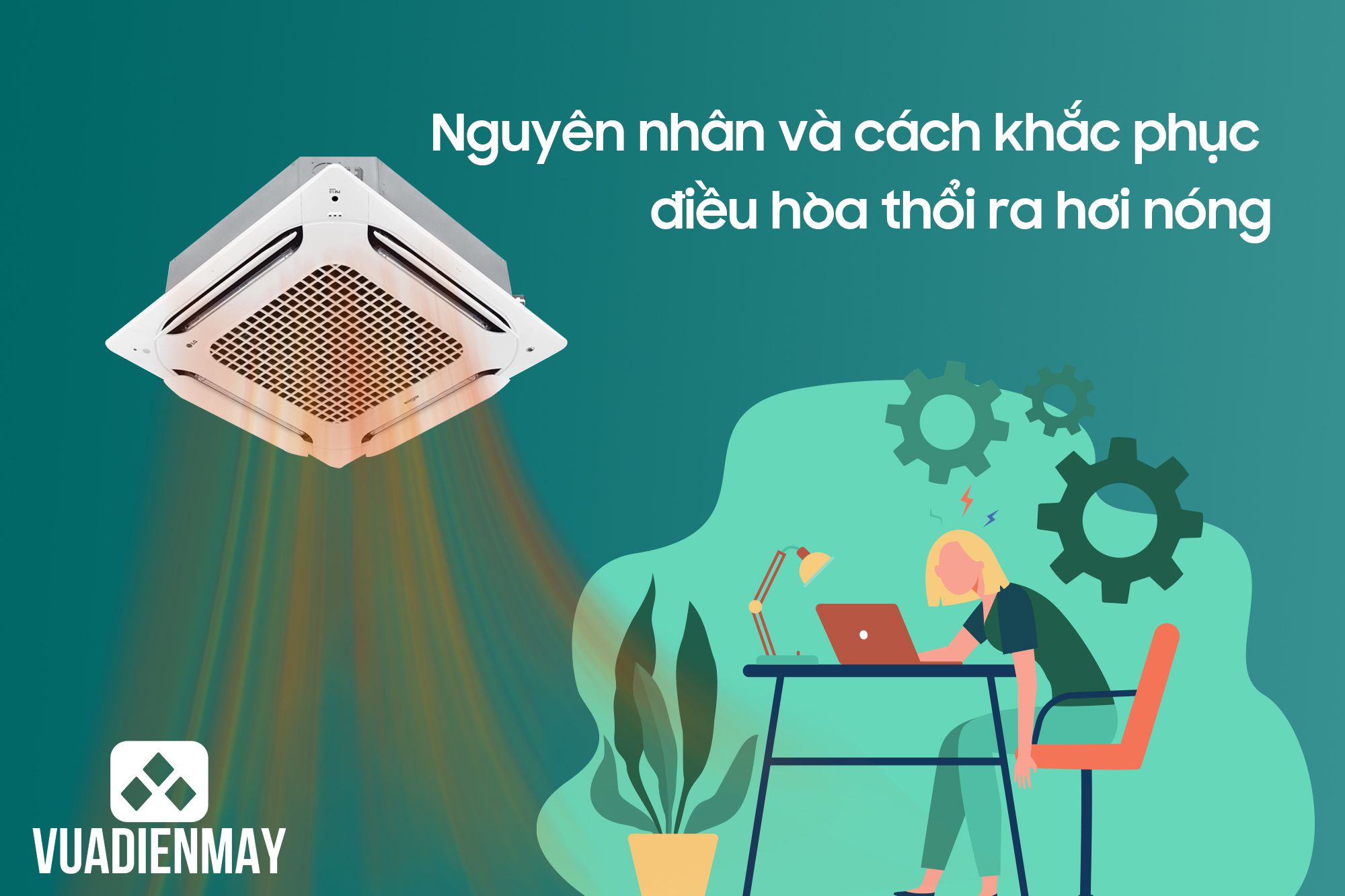 điều hòa thổi ra hơi nóng 1